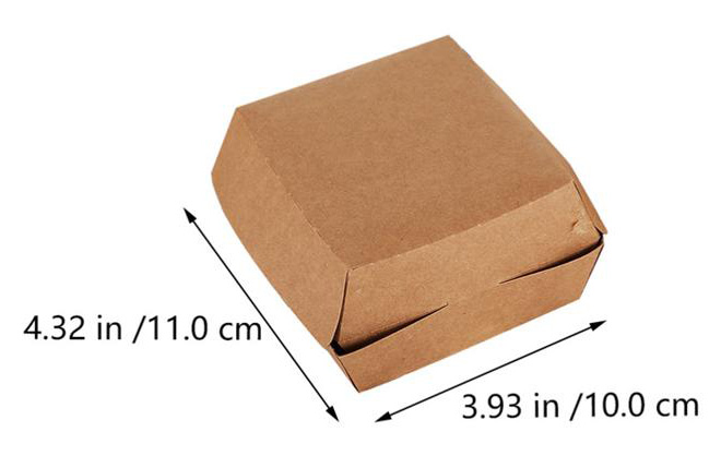 50Pc Kraft Paper Hamburger Box Environmentally Friendly Food Takeaway Box Food Packaging Box Dessert Cake Wedding Party Supplies