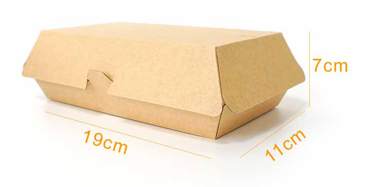 50 PCS Disposable Hamburger Box Snack Kraft Paper Box Packaging Food Packaging Box Printable Lunch Box