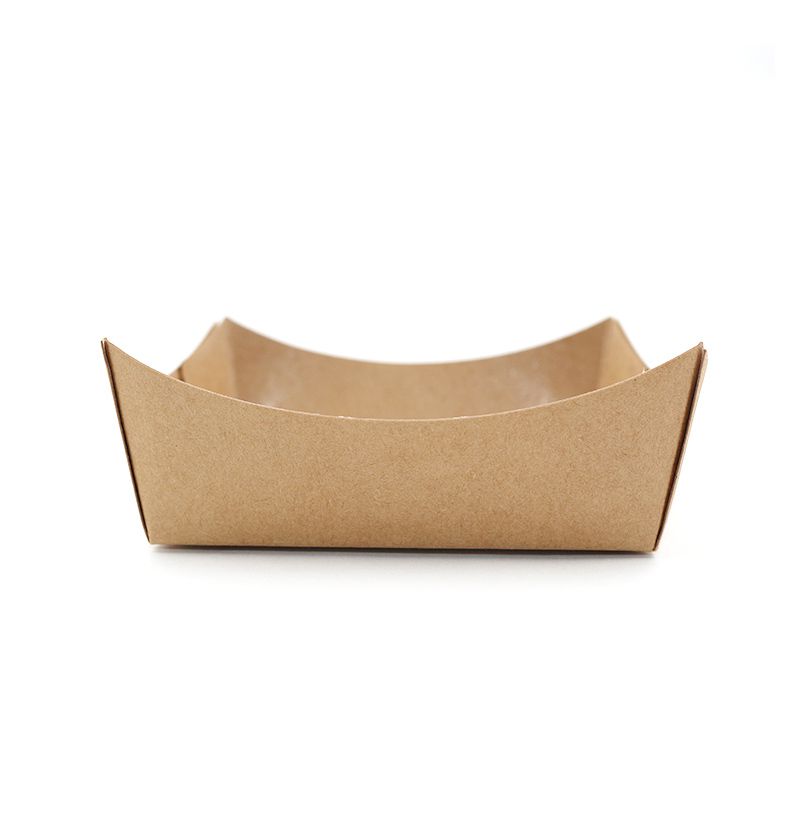 50PCS Ship Shape Take Out Containers Easy Fold Box Kraft Paper Box Lunch Salad Carton Disposable Party Snack Boat Box for Party