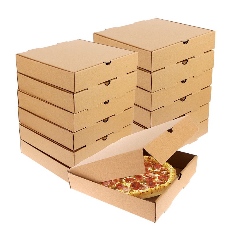 12pcs Pizza Boxes, 7.3 x 7.3 x 1.57" Kraft Corrugated Pizza Boxes Cardboard Boxes for Restaurant Home