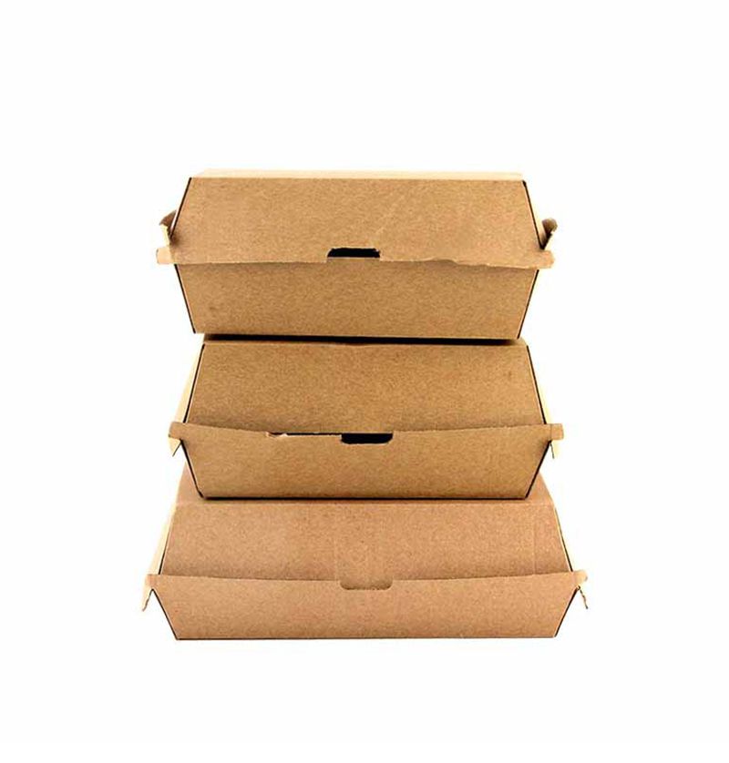 50 PCS Disposable Hamburger Box Snack Kraft Paper Box Packaging Food Packaging Box Printable Lunch Box