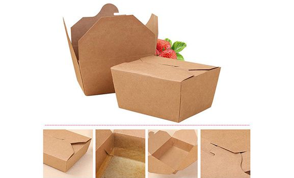 20pcs Kraft Paper Lunch Box Disposable Meal Prep Containers Food Takeout Boxes for Restaurant Home