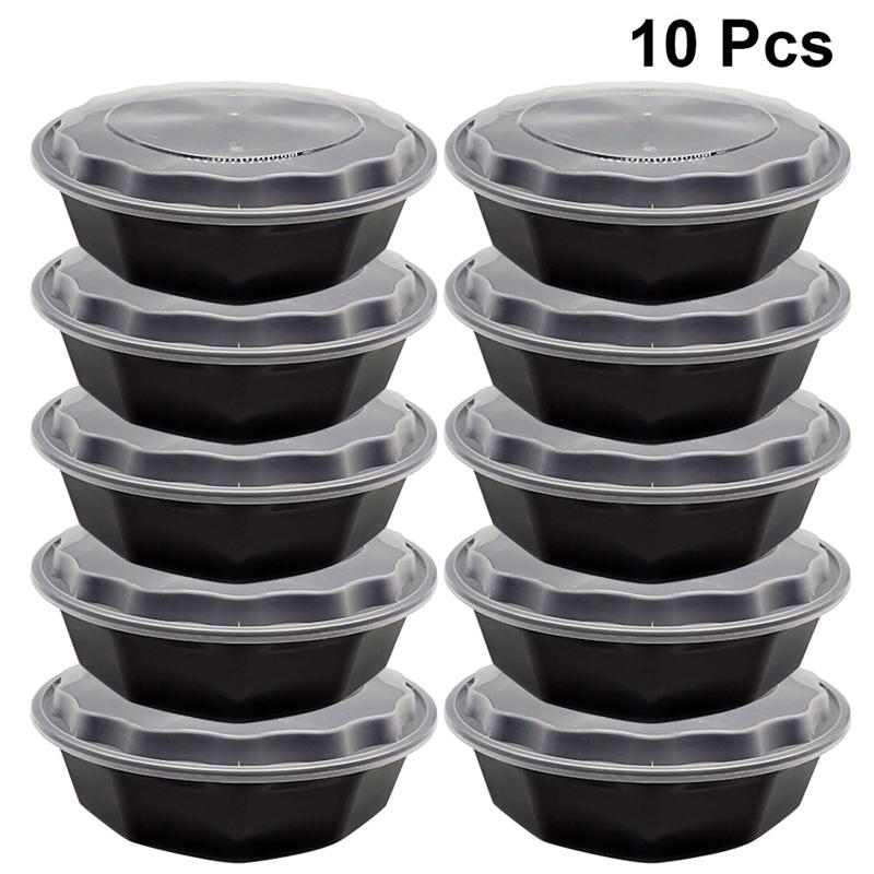 10pcs Disposable Octagonal Bento Box Meal Prep Container Large Capacity Food Storage Containers Plastic Fast Food Boxes 2000ml