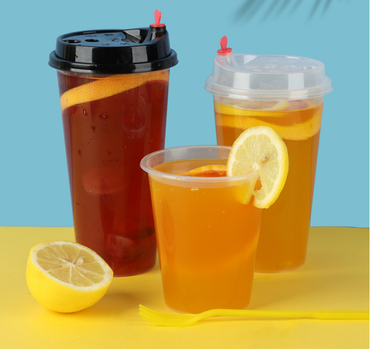 500ML 10pcs/set Disposable Plastic Bubble Tea Cup With Lid And Straw Frosted Transparent Cups Coffee Juice Thick Drinkware Set Of Cup